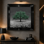 Emerald Green Cherry Tree - Framed Wall Art for Living Rooms