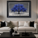 Blue Cherry Tree - Framed Wall Art for Living Rooms - Image 3