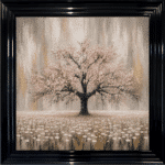 Pink Abstract Cherry Tree - Framed Wall Art