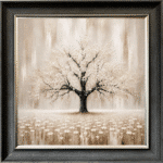 Cream Abstract Cherry Tree - Framed Wall Art