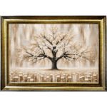 Cream Abstract Cherry Tree - Framed Wall Art