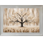 Cream Abstract Cherry Tree - Framed Wall Art