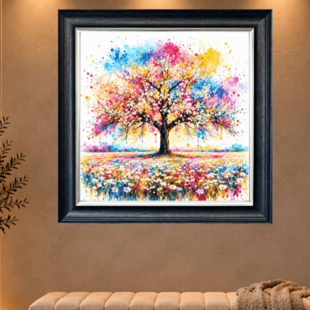 Colour Pop Cherry Tree - Framed Wall Art for all Living Rooms
