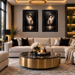 Champagne Midnight Enchantress Lady - Abstract Framed Wall Art - Image 2