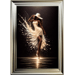 Champagne Midnight Enchantress Lady - Abstract Framed Wall Art